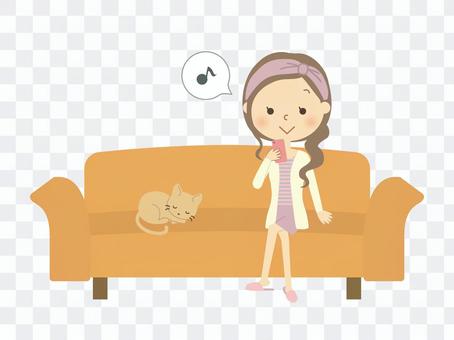 Woman sitting on the sofa 6 Woman sitting on the sofa 6