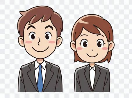 Men and women wearing recruit suit Men and women wearing recruit suit