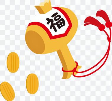 小判が出てくる打ち出の小槌 小判が出てくる打ち出の小槌