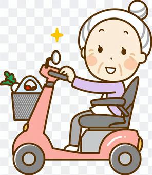 Granny who walks with a senior car Granny who walks with a senior car