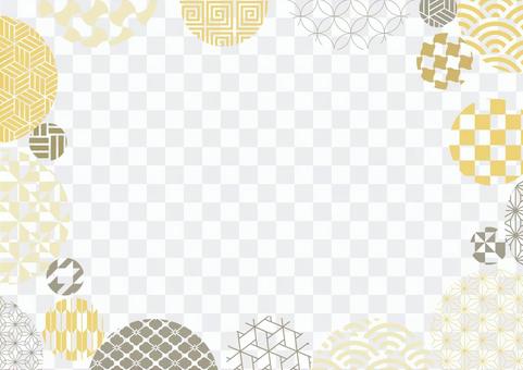 ポップな和パターンの背景イラスト02 ポップな和パターンの背景イラスト02
