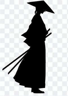 Samurai (profile) and silhouette Samurai (profile) and silhouette