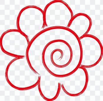 Illustration flower circle scoring icon red stamp line Illustration flower circle scoring icon red stamp line