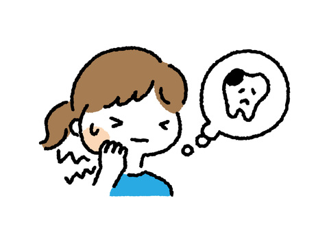 Illustration of a woman with tooth decay Illustration of a woman with tooth decay