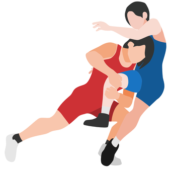 Silhouette wrestling women's tackle Silhouette wrestling women's tackle