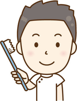 A nurse male with a toothbrush A nurse male with a toothbrush