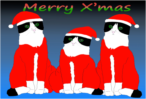 Three cats santa Three cats santa