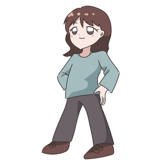 A woman standing A woman standing