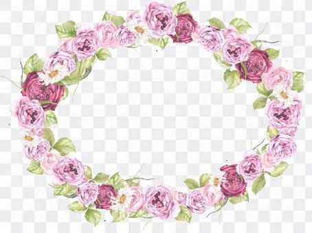 Oval shaped flower frame - luxury rose frame Oval shaped flower frame - luxury rose frame