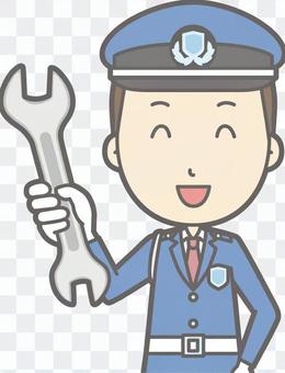 Security guard - spanner - bust Security guard - spanner - bust