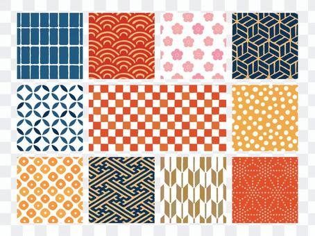 Hand-painted Japanese pattern seamless pattern Hand-painted Japanese pattern seamless pattern
