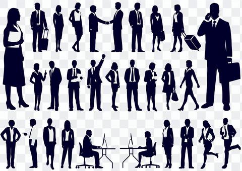 Business people silhouette set Business people silhouette set