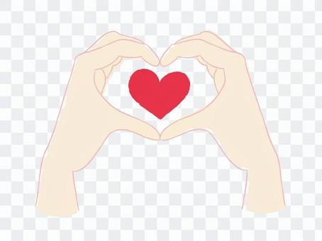 The hand making heart The hand making heart