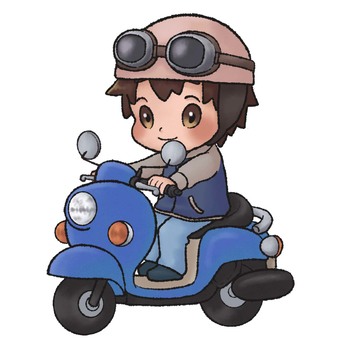 A man riding a moped A man riding a moped