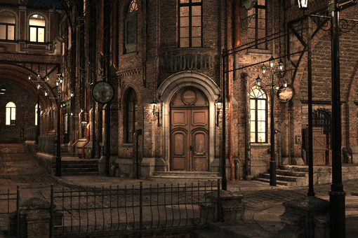 Magical country night street corner Magical country night street corner
