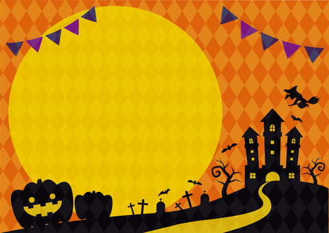 Halloween orange silhouette frame side Halloween orange silhouette frame side