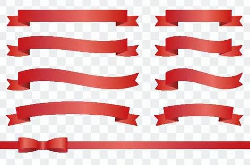 Set of red ribbons Set of red ribbons