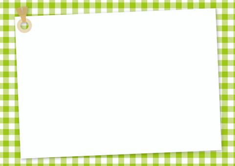 Memo tag <yellowish green x white gingham> Memo tag <yellowish green x white gingham>