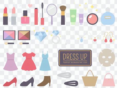Set of cosmetics and trendy icons Set of cosmetics and trendy icons