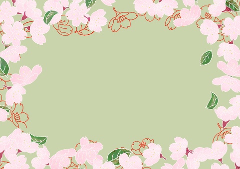 Sakura frame background matcha green Sakura frame background matcha green