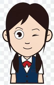 Female student (wink) Female student (wink)