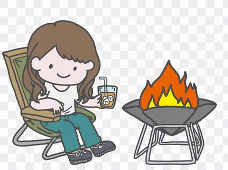 Women enjoying camping Women enjoying camping