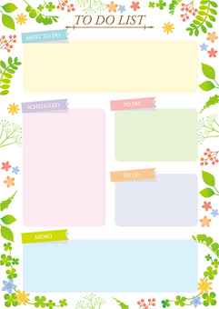 TO DO LIST リーフ柄 TO DO LIST リーフ柄