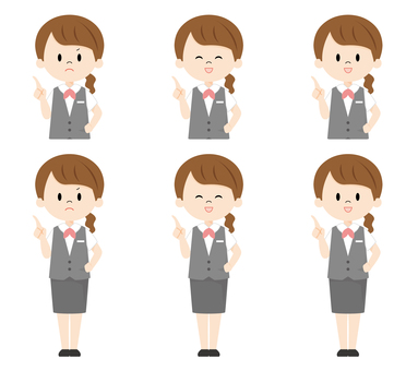 Female receptionist_point Female receptionist_point