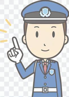 Security guard - pointing smile - bust Security guard - pointing smile - bust