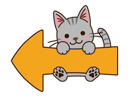 Left arrow and Sabatra cat Left arrow and Sabatra cat