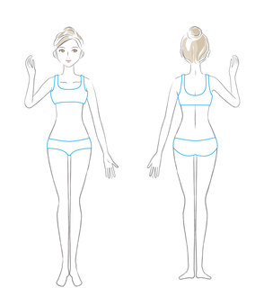 Beauty female full body illustration Beauty female full body illustration