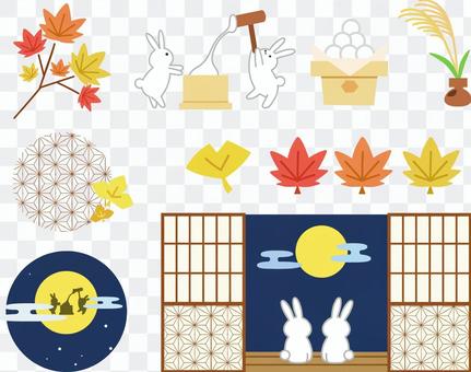 Cute moon viewing item set Cute moon viewing item set