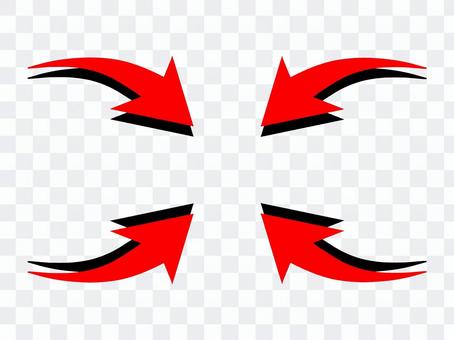Red curved arrow set Red curved arrow set