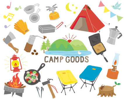 Camp gear illustration Camp gear illustration