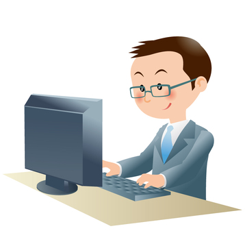 Personal computer and office worker Personal computer and office worker