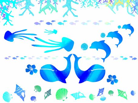 Sea creatures set Sea creatures set