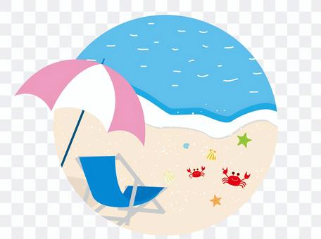 Summer sea chair and umbrella Summer sea chair and umbrella