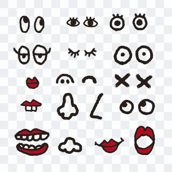 Face part set Face part set