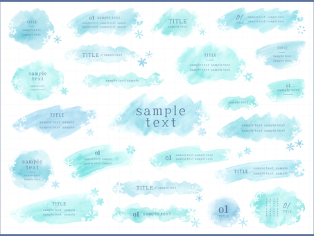 Watercolor parts_winter A_cold colors Watercolor parts_winter A_cold colors