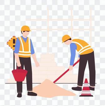 Two men working Two men working