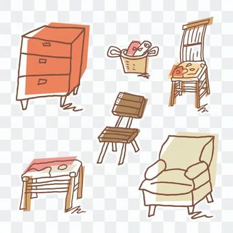 Illustration of handwriting style furniture Illustration of handwriting style furniture