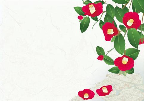 Camellia's garden _ Japanese paper background Camellia's garden _ Japanese paper background