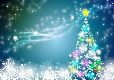 Milky Way background with snowflakes Christmas tree Milky Way background with snowflakes Christmas tree