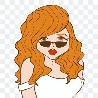 サングラス大人女子のイラスト素材 サングラス大人女子のイラスト素材