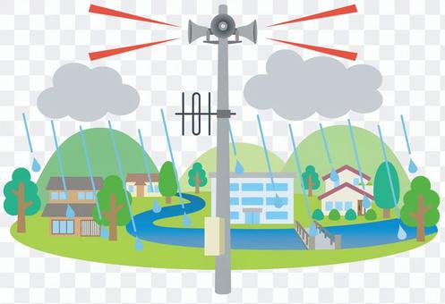 Rain Riverside outdoor loudspeaker station disaster prevention radio speaker Rain Riverside outdoor loudspeaker station disaster prevention radio speaker