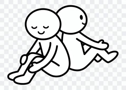 Stickman-sit back to back Stickman-sit back to back