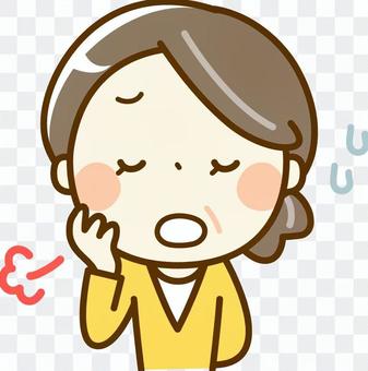 A sighing senior woman A sighing senior woman