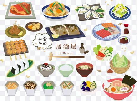 Izakaya menu with a lot of Japanese food Izakaya menu with a lot of Japanese food