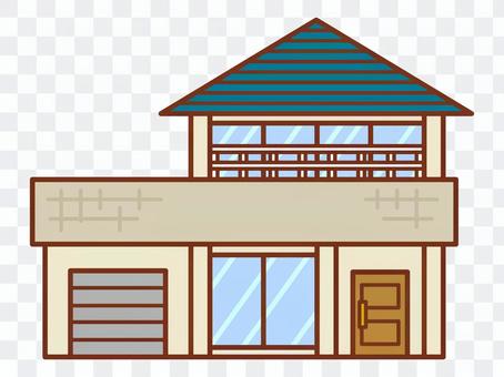 Blue roof house Blue roof house