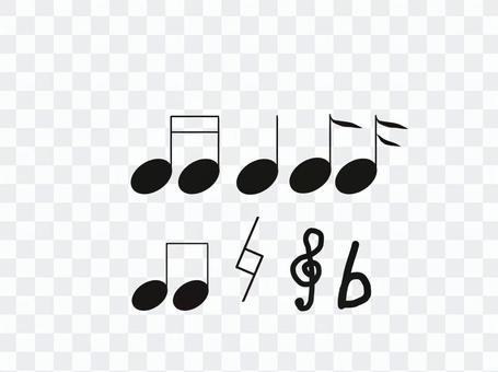 Musical note set black Musical note set black